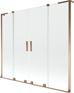 Mexen Velar L Duo Wannenfaltwand 2-flügelig verschiebbar 200 x 150 cm, transparent, Roségold - 896-200-003-02-60