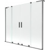 Mexen Velar L Duo Badewannenfaltwand, 2-flügelig, 200 x 150 cm, transparent, gebürstetes Gun Grau - 896-200-003-02-66