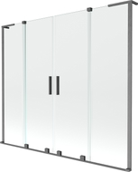 Mexen Velar L Duo Badewannenfaltwand, 2-flügelig, 200 x 150 cm, transparent, gebürstetes Gun Grau - 896-200-003-02-66