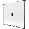 Mexen Velar L Duo Badewannenabtrennung 2-flügelig verschiebbar 200 x 150 cm, transparent, schwarz - 896-200-003-02-70