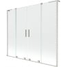 Mexen Velar L Duo Badewannenfaltwand 2-flügelig schiebbar 200 x 150 cm, transparent, gebürstetes Nickel - 896-200-003-02-97
