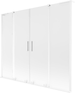 Mexen Velar L Duo Badewannenabtrennung, 2-flügelig, verschiebbar, 200 x 150 cm, Frost, Weiß - 896-200-003-32-20