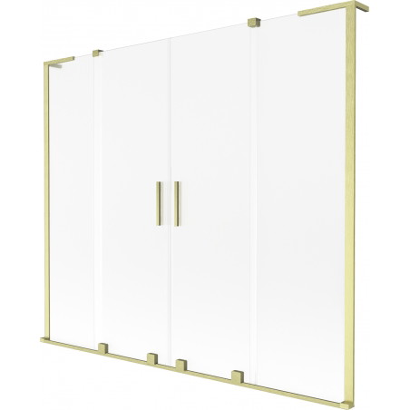 Mexen Velar L Duo-Badewannenfaltwand 2-teilig, verschiebbar 200 x 150 cm, matt, gold gebürstet - 896-200-003-32-55