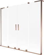 Mexen Velar L Duo Badewannenfaltwand 2-flügelig verschiebbar 200 x 150 cm, Frost, Roségold - 896-200-003-32-60