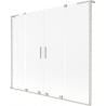 Mexen Velar L Duo Badewannenabtrennung 2-teilig verschiebbar 200 x 150 cm, matt, gebürsteter Nickel - 896-200-003-32-97