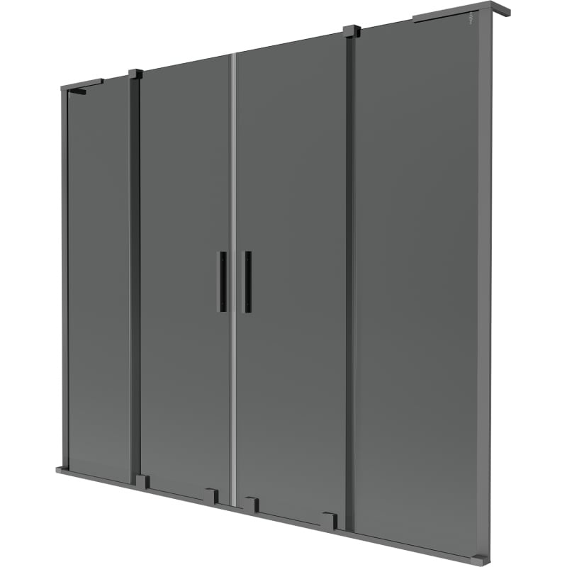 Mexen Velar L Zweiteilige Duschwand Duo 2-flügelig verschiebbar 200 x 150 cm, Graphit, Gun Metal - 896-200-003-42-95
