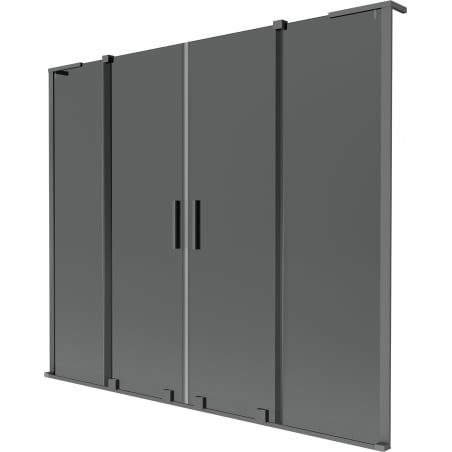 Mexen Velar L Zweiteilige Duschwand Duo 2-flügelig verschiebbar 200 x 150 cm, Graphit, Gun Metal - 896-200-003-42-95