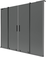 Mexen Velar L Zweiteilige Duschwand Duo 2-flügelig verschiebbar 200 x 150 cm, Graphit, Gun Metal - 896-200-003-42-95