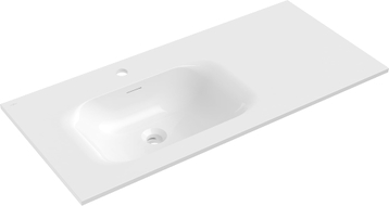 Mexen Vela Waschbecken in die Arbeitsplatte eingelassen links 101 x 46,5 cm, weiß glänzend - 25231000L