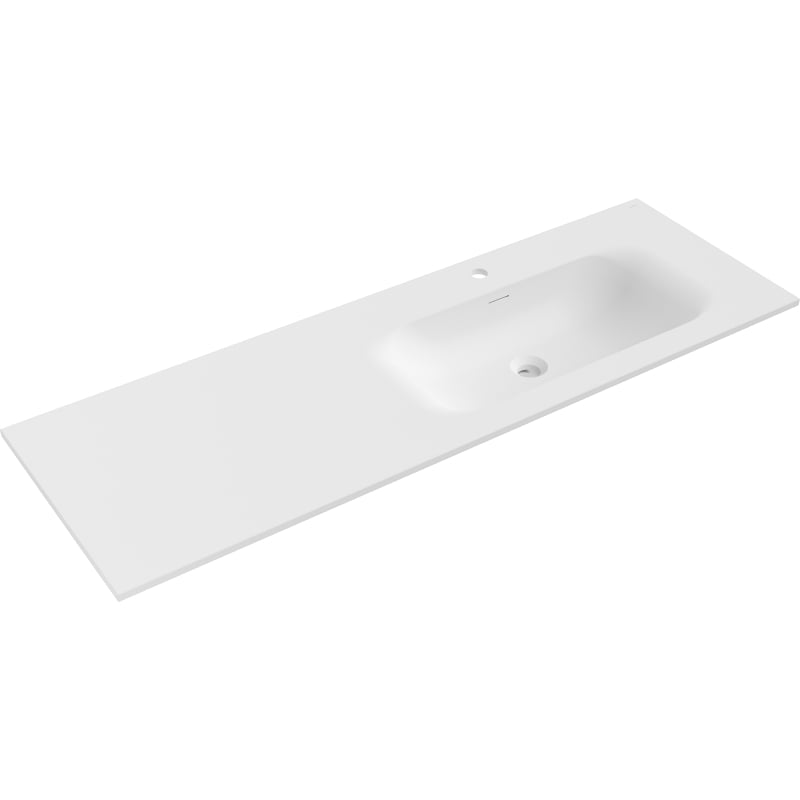 Mexen Vela Waschbecken zum Einbauen in die rechte Arbeitsplatte 141 x 46,5 cm, weiß matt - 25231401P
