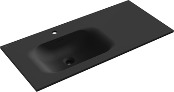 Mexen Vela Waschbecken, links in die Arbeitsplatte eingelassen, 101 x 46,5 cm, schwarz matt - 25231071L