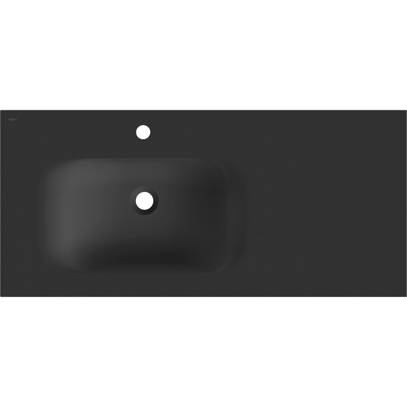 Mexen Vela Waschbecken, links in die Arbeitsplatte eingelassen, 101 x 46,5 cm, schwarz matt - 25231071L