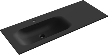 Mexen Vela Waschbecken links in die Arbeitsplatte eingelassen 121 x 46,5 cm, schwarz matt - 25231271L