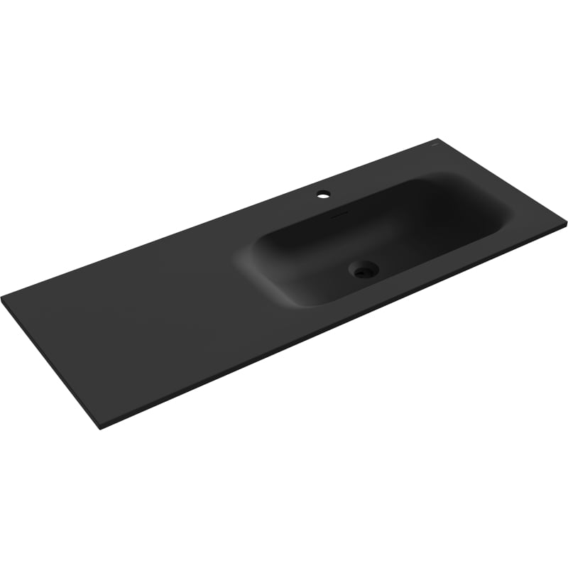 Mexen Vela Einbauwaschbecken rechts 121 x 46,5 cm, schwarz matt - 25231271P