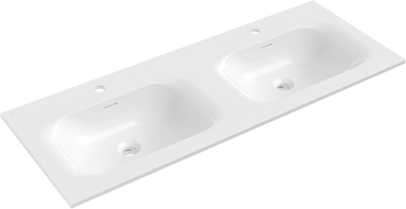 Mexen Vela Doppelwaschtisch zum Einbau in die Arbeitsplatte 121 x 46,5 cm, glänzend weiß - 25231200D