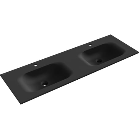 Mexen Vela Doppelwaschbecken zur Einlassung in die Arbeitsplatte 141 x 46,5 cm, schwarz matt - 25231471D