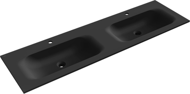 Mexen Vela Doppel-Einbauwaschbecken 161 x 46,5 cm, schwarz matt - 25231671D
