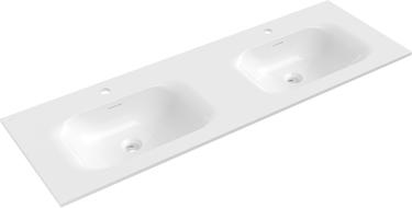 Mexen Vela Doppelwaschbecken zur Einbau in die Arbeitsplatte 141 x 46,5 cm, weiß glänzend - 25231400D