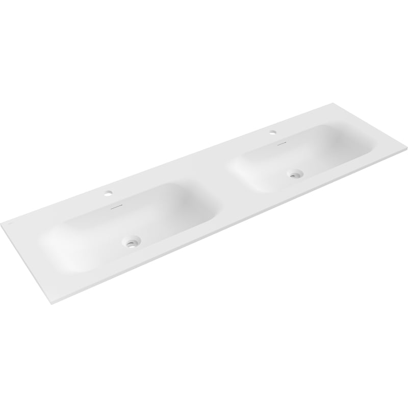 Mexen Vela Doppelwaschbecken zum Einlassen in die Platte 161 x 46,5 cm, weiß matt - 25231601D