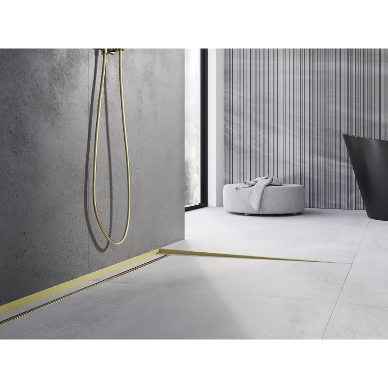 Mexen Line-B Bodenabschlussleiste 180 cm rechts, gebürstet gold - 185501180R