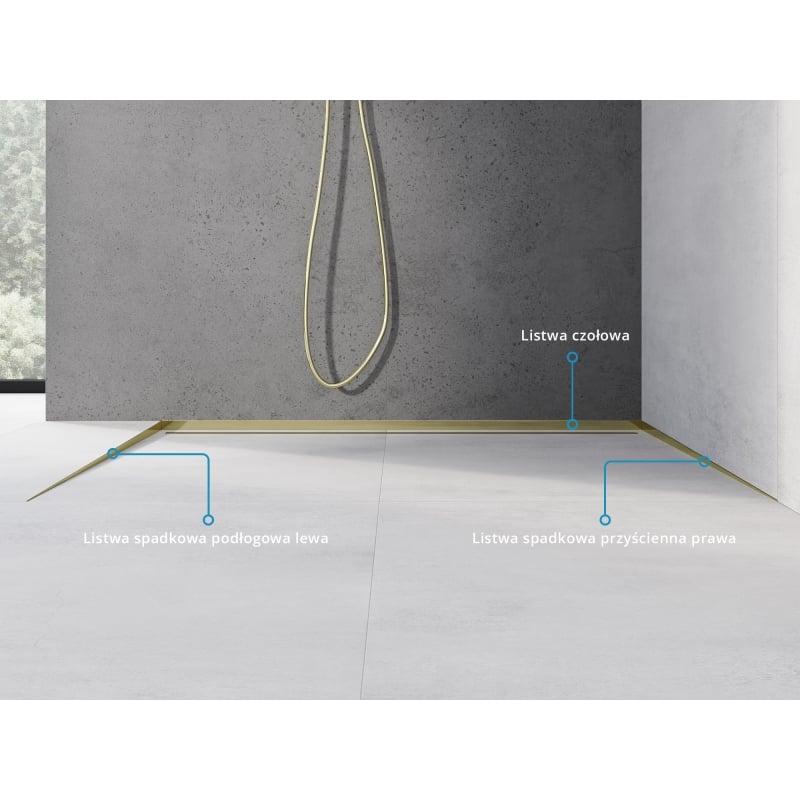 Mexen Line-B Bodenabschlüsse Leiste 120 cm links, gold - 185001120L
