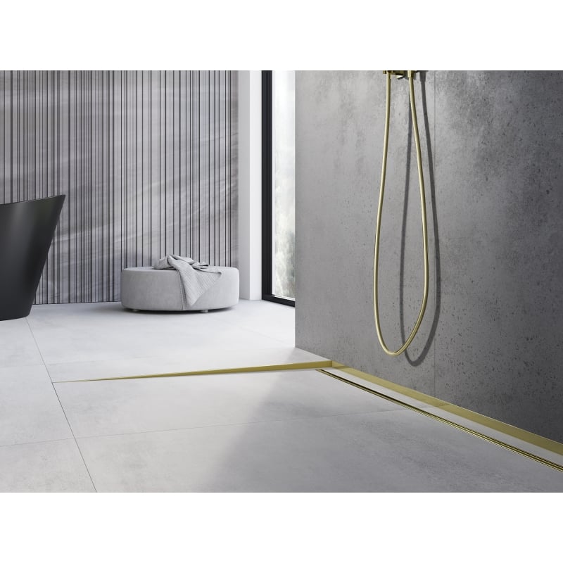 Mexen Line-B Bodenabschlüsse Leiste 120 cm links, gold - 185001120L