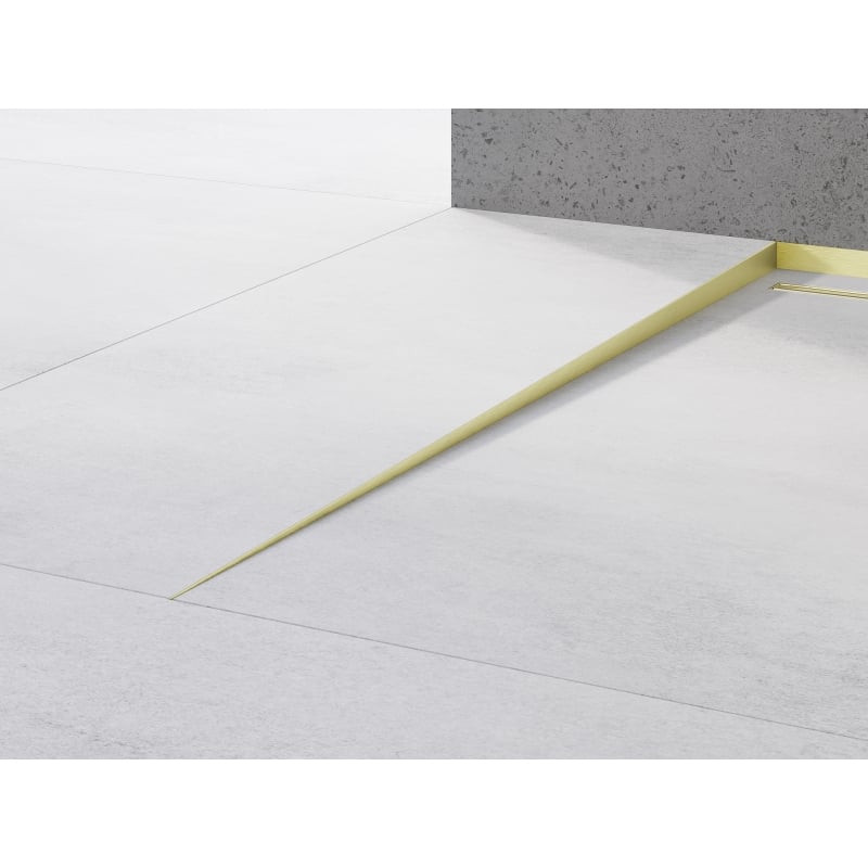 Mexen Line-B Boden-Abfallleiste 120 cm links, gebürstetes Gold - 185501120L