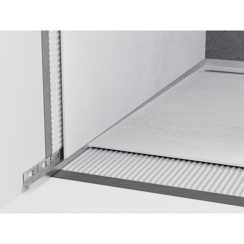 Mexen Line-B Wandwinkel-Abschlussleiste 180 cm links, Inox - 181002180L