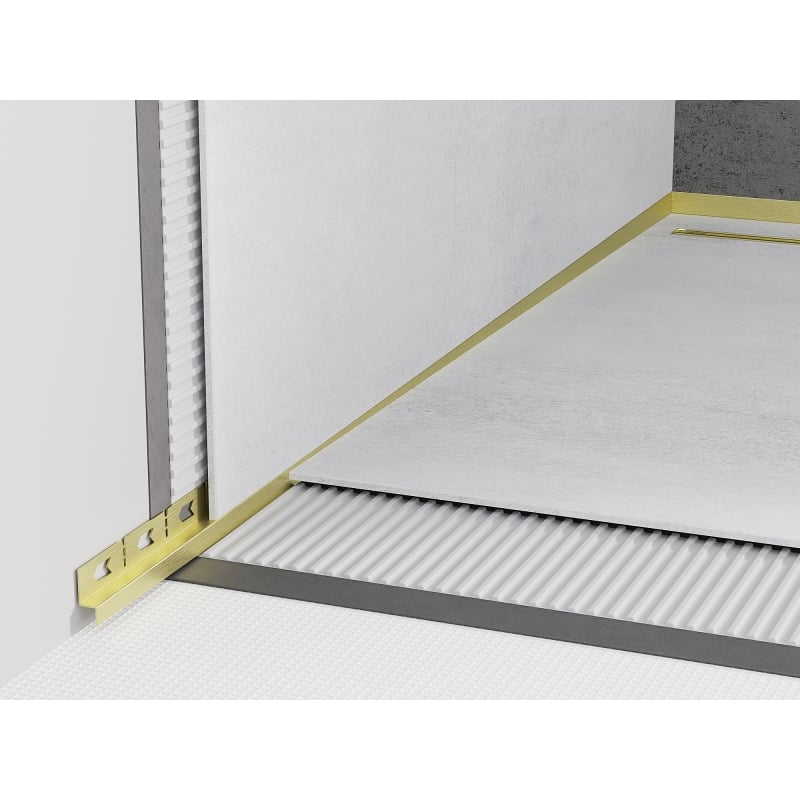Mexen Line-B Wandablaufschiene 180 cm links, gebürstetes Gold - 185502180L