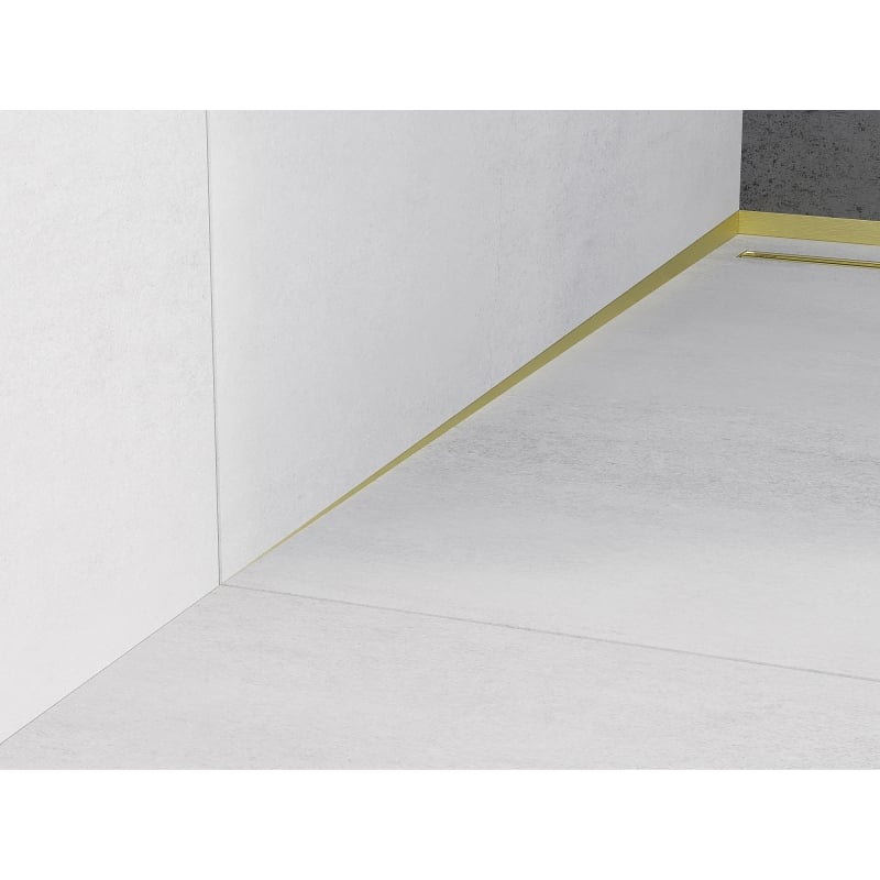Mexen Line-B Wandablaufschiene 180 cm links, gebürstetes Gold - 185502180L