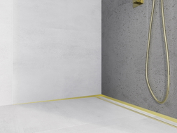 Mexen Line-B Wandablaufschiene 180 cm links, gebürstetes Gold - 185502180L