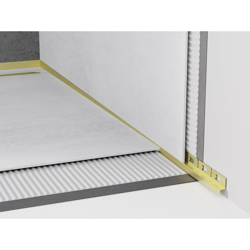 Mexen Line-B Wandablaufleiste 120 cm rechts, gebürstetes Gold - 185502120R
