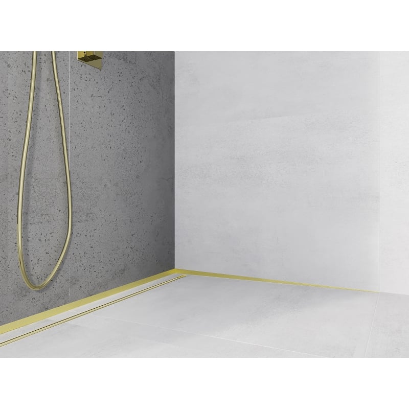 Mexen Line-B Wandablaufschiene 180 cm rechts, gold gebürstet - 185502180R