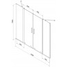 Mexen Velar Duo Badewannenfaltwand 2-flügelig Schiebetür 140 x 150 cm, Graphit, Chrom - 896-140-000-42-01