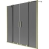 Mexen Velar Duo Badewannenfaltwand 2-flügelig verschiebbar 140 x 150 cm, Graphit, gebürstetes Gold - 896-140-000-42-55