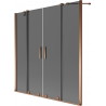 Mexen Velar Duo 2-flügelige, verschiebbare Badewannenabtrennung 140 x 150 cm, Graphit, Roségold - 896-140-000-42-60