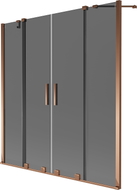 Mexen Velar Duo 2-flügelige, verschiebbare Badewannenabtrennung 140 x 150 cm, Graphit, Roségold - 896-140-000-42-60