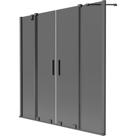 Mexen Velar Duo Badewannenabtrennung 2-flügelig verschiebbar 140 x 150 cm, Grafit, Gun Metal - 896-140-000-42-95