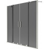 Mexen Velar Duo Duschwand 2-flügelig verschiebbar 140 x 150 cm, Graphit, gebürstetes Nickel - 896-140-000-42-97