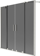 Mexen Velar Duo Duschwand 2-flügelig verschiebbar 140 x 150 cm, Graphit, gebürstetes Nickel - 896-140-000-42-97