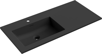 Mexen Otis Einbauwaschbecken links 101 x 46,5 cm, schwarz matt - 25181071L