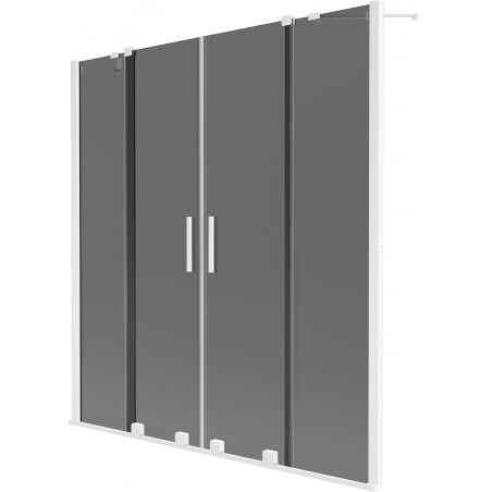 Mexen Velar Duo Badewannen-Faltwand 2-flügelig schiebbar 160 x 150 cm, grafit, weiß - 896-160-000-42-20
