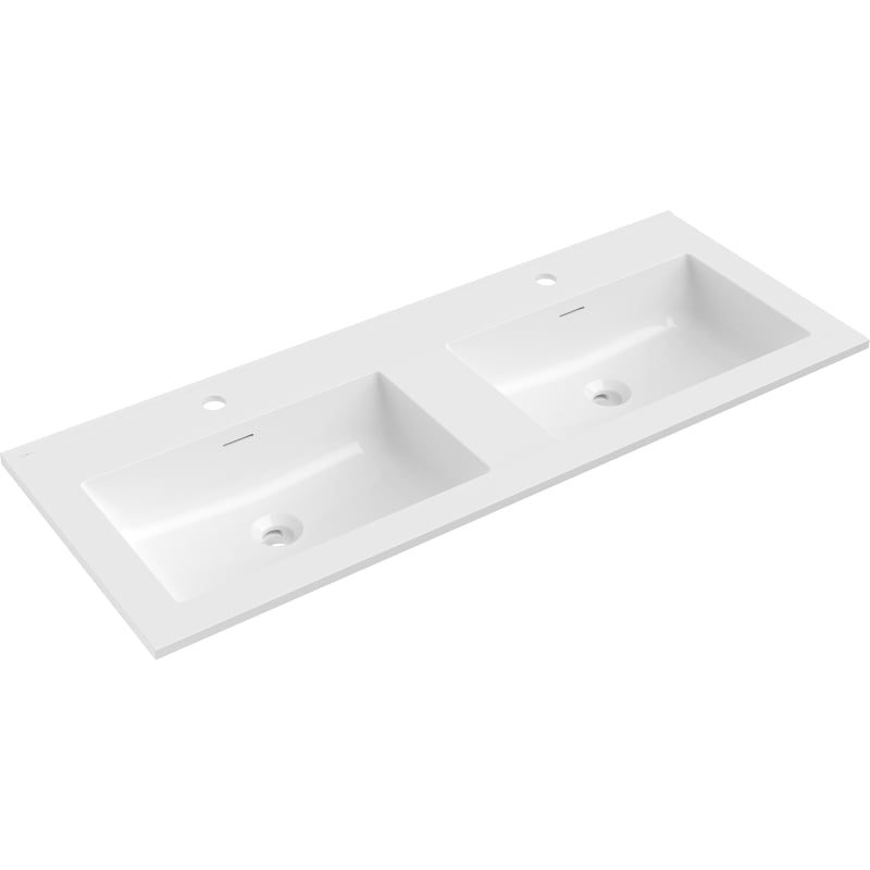 Mexen Otis Einbauwaschbecken doppelt 121 x 46,5 cm, weiß glänzend - 25181200D