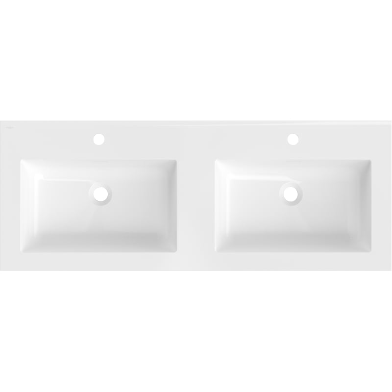 Mexen Otis Einbauwaschbecken doppelt 121 x 46,5 cm, weiß glänzend - 25181200D