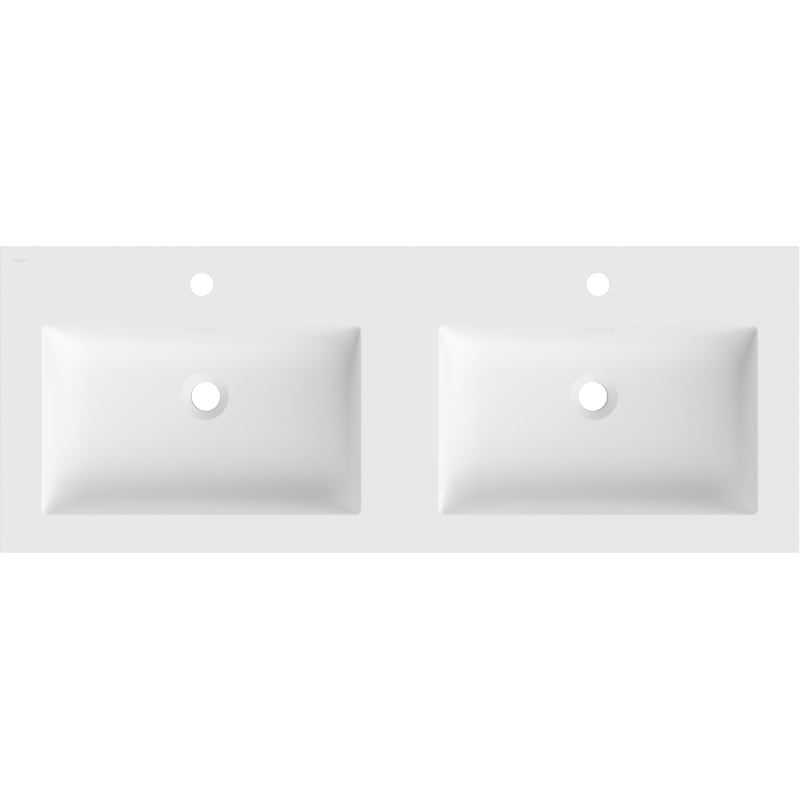 Mexen Otis Unterbauwaschbecken doppelt 121 x 46,5 cm, weiß matt - 25181201D