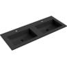 Mexen Otis Unterbauwaschbecken doppelt 121 x 46,5 cm, schwarz matt - 25181271D