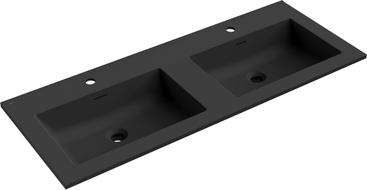Mexen Otis Unterbauwaschbecken doppelt 121 x 46,5 cm, schwarz matt - 25181271D