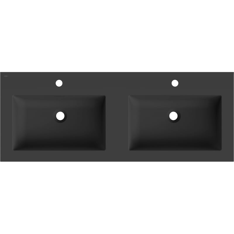 Mexen Otis Unterbauwaschbecken doppelt 121 x 46,5 cm, schwarz matt - 25181271D