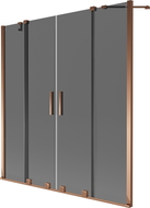 Mexen Velar Duo Badewannenwand 2-flügelig schiebbar 160 x 150 cm, Graphit, Roségold - 896-160-000-42-60