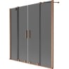 Mexen Velar Duo Badewannenfaltwand 2-flügelig verschiebbar 160 x 150 cm, grafit, gebürstetes Kupfer - 896-160-000-42-65